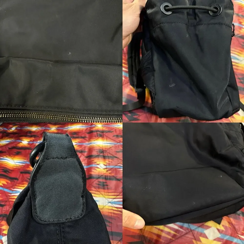 lululemon Easy Days Black Backpack & Tote Bag Laptop FLAWS
